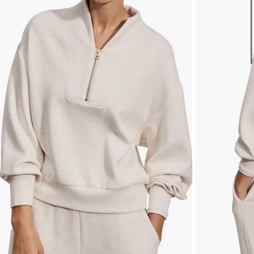 Varley Davidson Half-Zip Sweatshirt - ivory marl